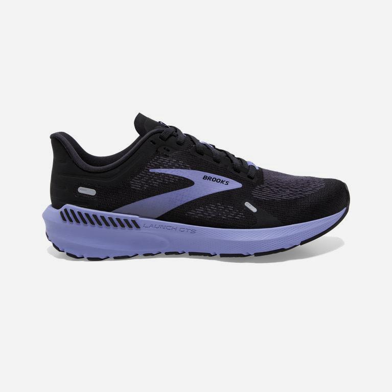 Brooks Launch Gts 9 NZ - Women's Lightweight Supportive Road Running Shoes - Black/Ebony/grey Charco